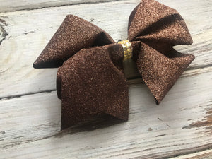 Large Brown Glitter Bow