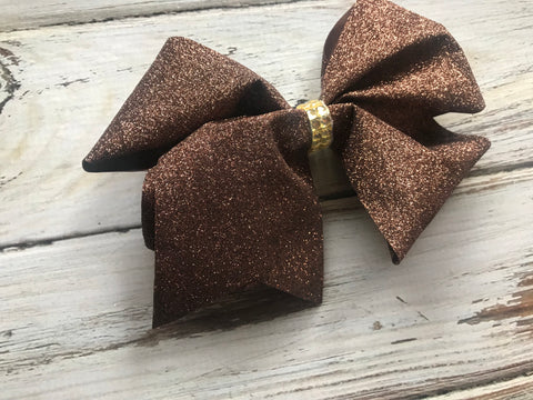 Large Brown Glitter Bow