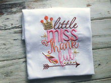 Girls Little Miss Thankful Shirt or Onesie