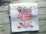 Girls Little Miss Thankful Shirt or Onesie