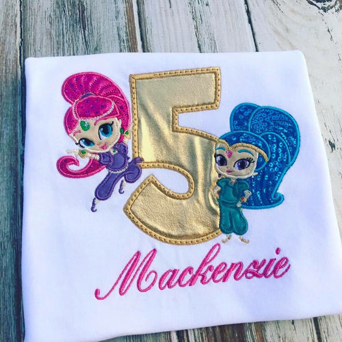 Shimmer and Shine birthday shirt