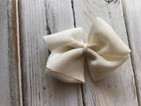 Khaki Tan Burlap medium bow