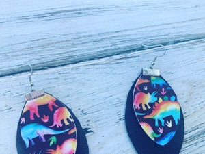 Dinosaur Tie Dye Earrings