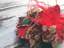 Christmas minion Bow 4 1/2 inches wide