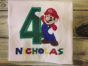 Mario Birthday shirt or onesie