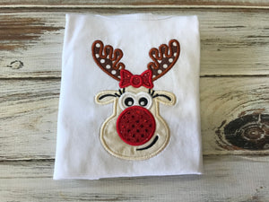 Christmas Girl Reindeer Shirt or Onesie