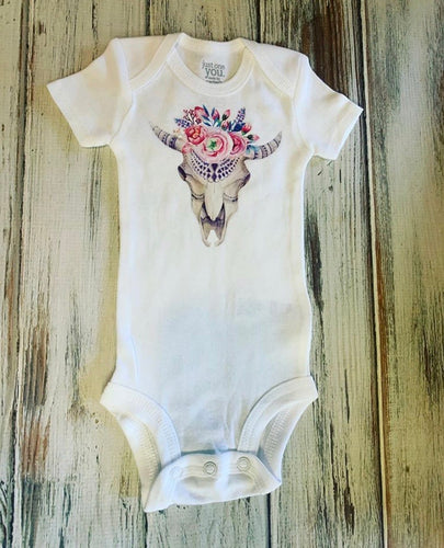 Boho Bull Skull Onesie