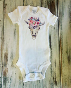 Boho Bull Skull Onesie
