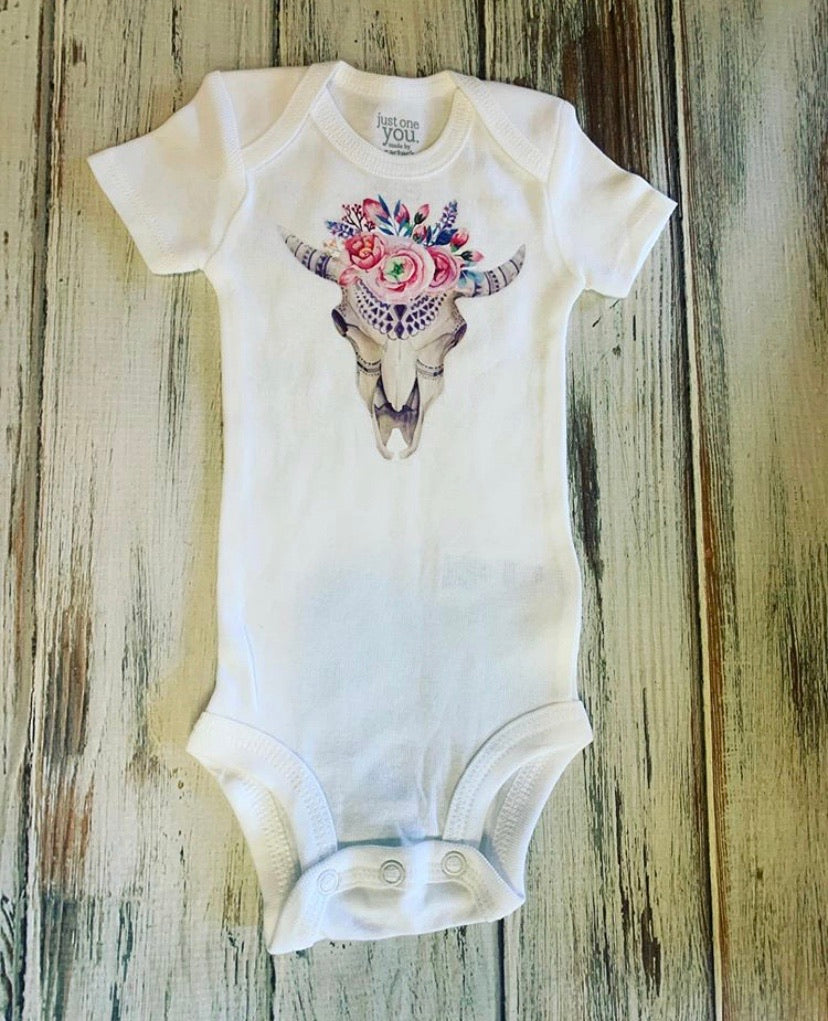 Boho Bull Skull Onesie