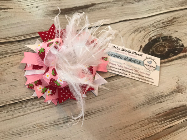 Strawberry Over The Top Bow