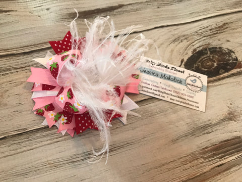 Strawberry Over The Top Bow