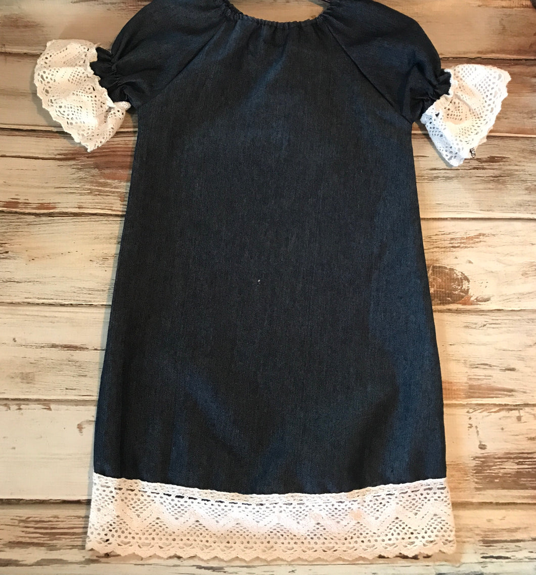 Blue jean lace dress