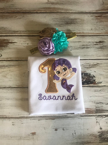 2 piece Bubble Guppies Oona 1st birthday onesie or shirt