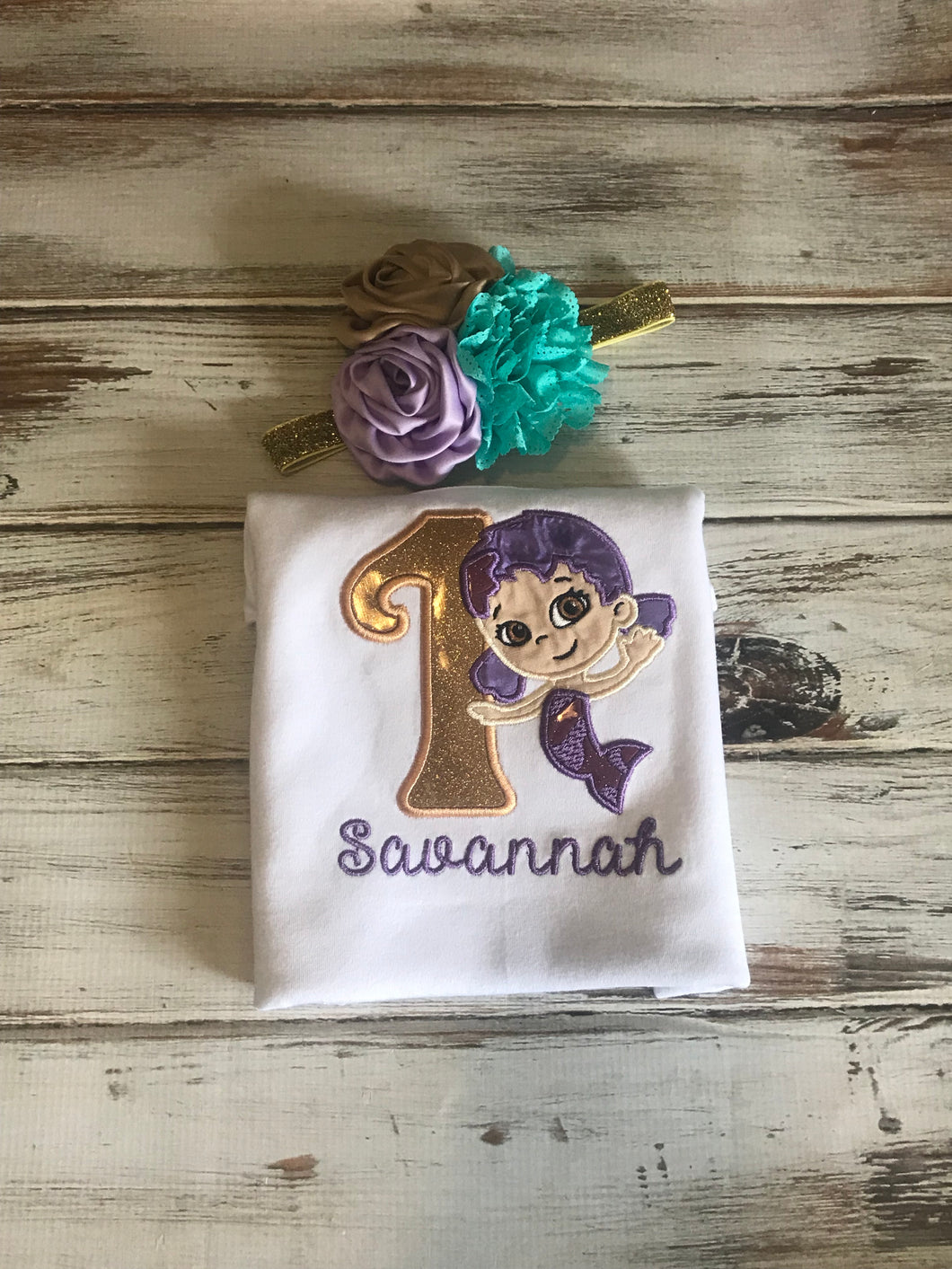 2 piece Bubble Guppies Oona 1st birthday onesie or shirt