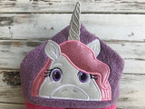 Unicorn 3D Horn Hooded Towel