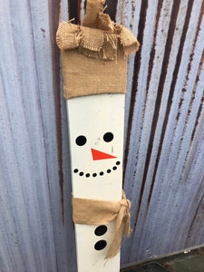 Wooden Porch Snowman