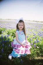 Blue quatrefoil 2 piece Ruffle outfit