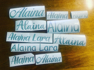 Custom Name Decal for Cups – Choose size & color. Perfect for tumblers, mugs, & water bottles. Waterproof, durable & handmade with care!