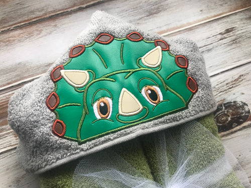 Dinosaur Stegosaurus Triceratops Hooded Towel