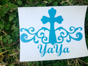 Cross vinyl decal