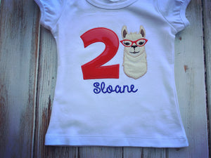 Girl Llama Birthday shirt