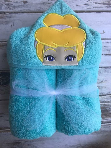 Cinderella hooded towel, princess towel, custom towel