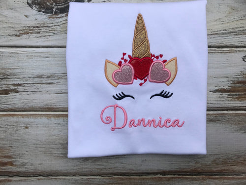Unicorn Valentines shirt or bodysuit