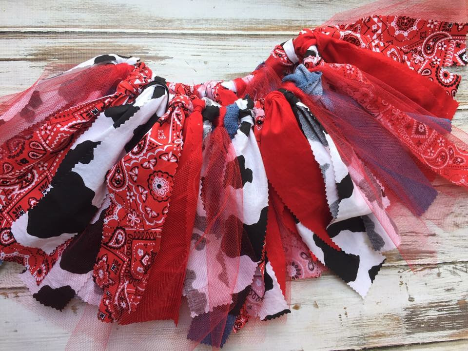 Cowgirl fabric tutu skirt