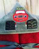 Monster truck Blaze hooded towel
