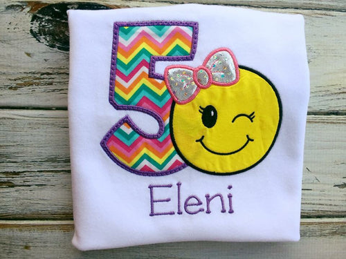 Girls emoji birthday shirt