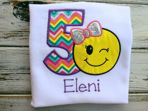 Girls emoji birthday shirt