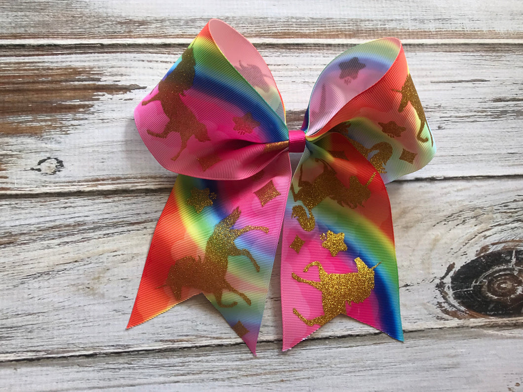 Unicorn Cheer Bow