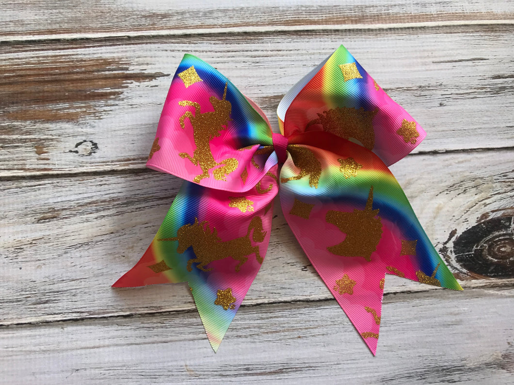 Unicorn Cheer Bow