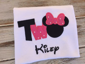 Two Mouse birthday shirt or bodysuit