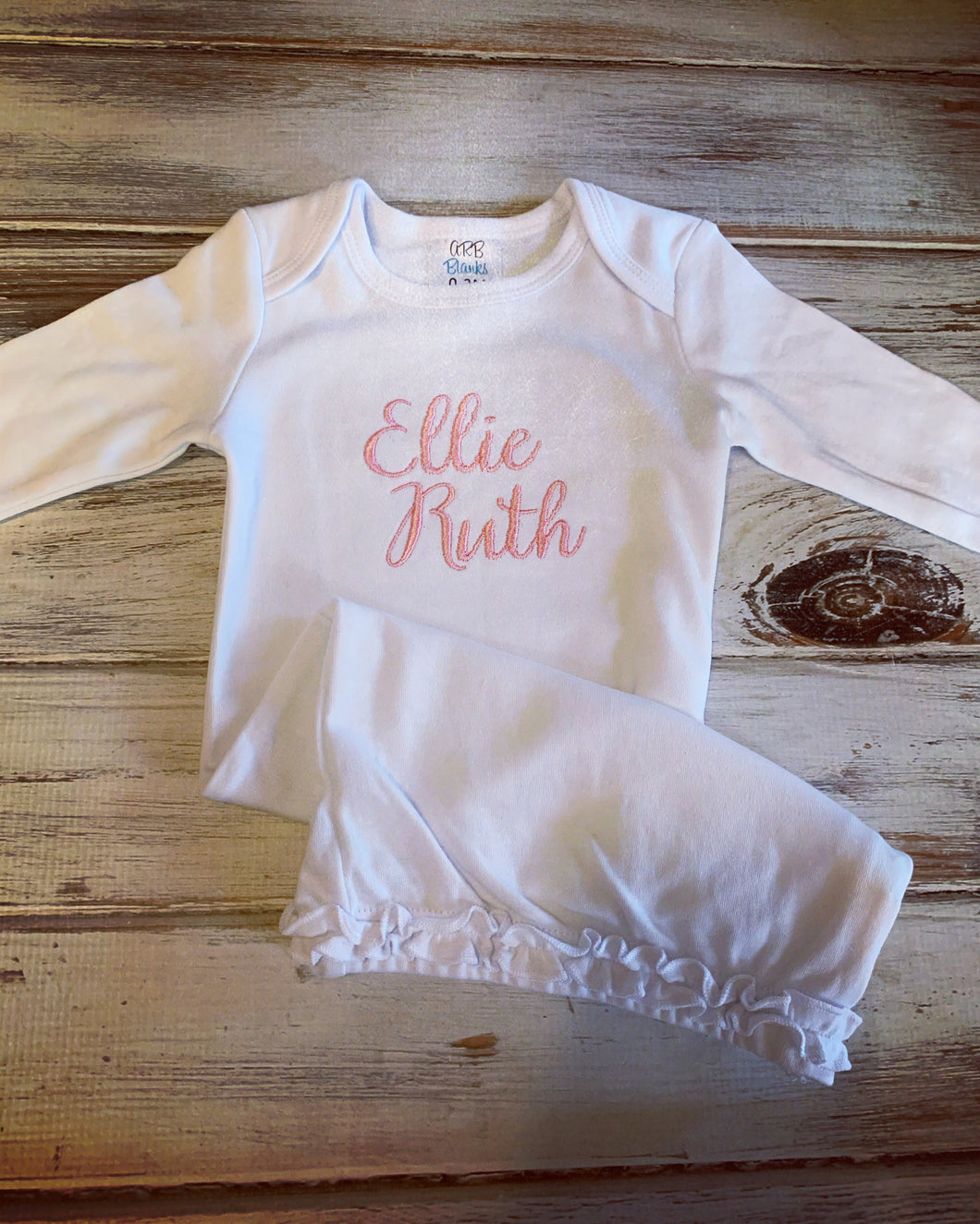 White Monogrammed Infant Gown