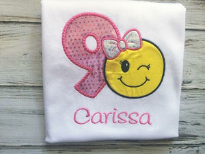 Girls emoji birthday shirt