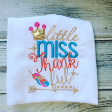 Girls Little Miss Thankful Shirt or Onesie