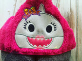 Girl Baby Shark Hooded Towel