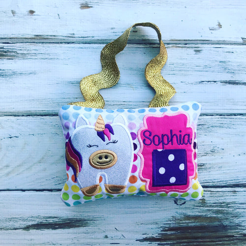 Hanging Unicorn Tooth Fairy Pillow