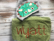 Dinosaur Stegosaurus Triceratops Hooded Towel