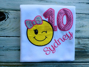 Girls emoji birthday shirt