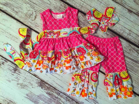 Quatrefoil 2 piece capris outfit