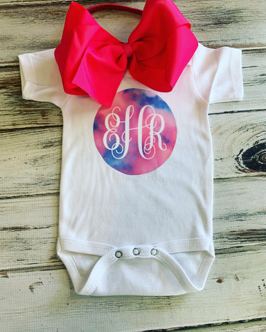 Tie Dye Monogram Onesie
