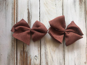 Brown Burlap medium bow
