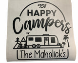 Happy Campers Bucket Decal – Personalized Vinyl Decal (9x9) | Add Your Family Name
