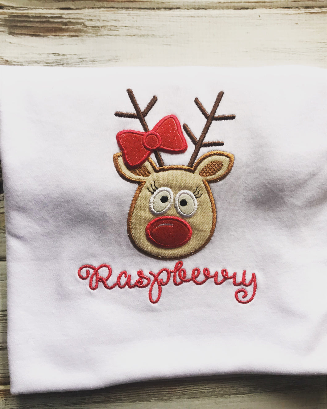 Christmas Girls Reindeer Rudolph shirt or bodysuit