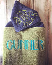 Fish hooded towel