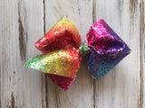 Large Rainbow Sequin Glitter Bow