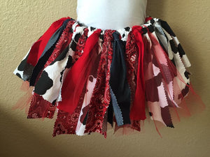 Cowgirl fabric tutu skirt