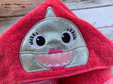 Girl Shark Hooded towel , Mommy Shark Hooded Towel